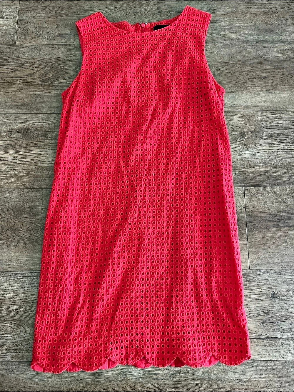 Cynthia Rowley Red Eyelet Shift Dress Mini Pink Size 6